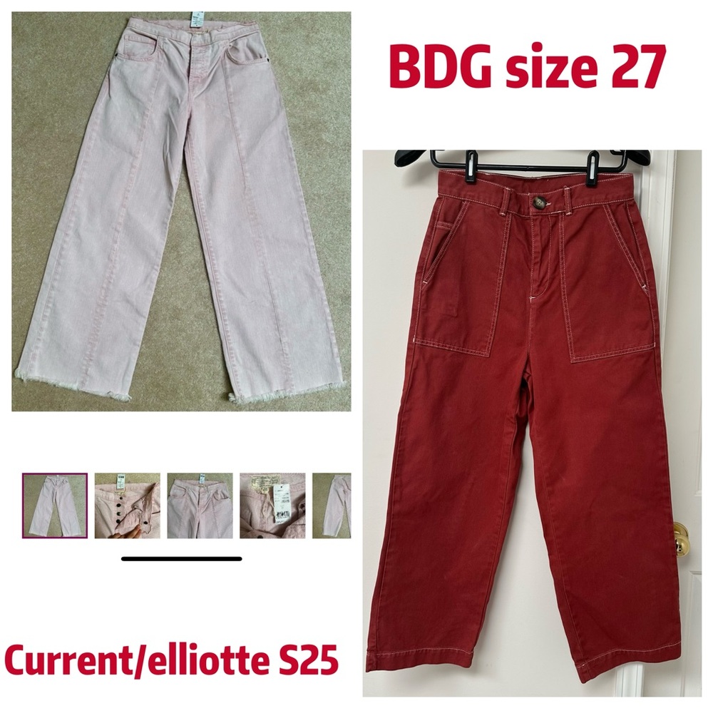 Denim bundle: current/ellliott fray bottom S25. BDG red contrast stitching S27